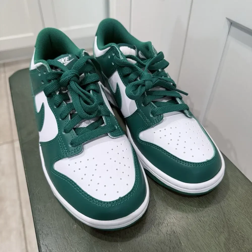 Nike Kids Green and White Low Top Sneakers